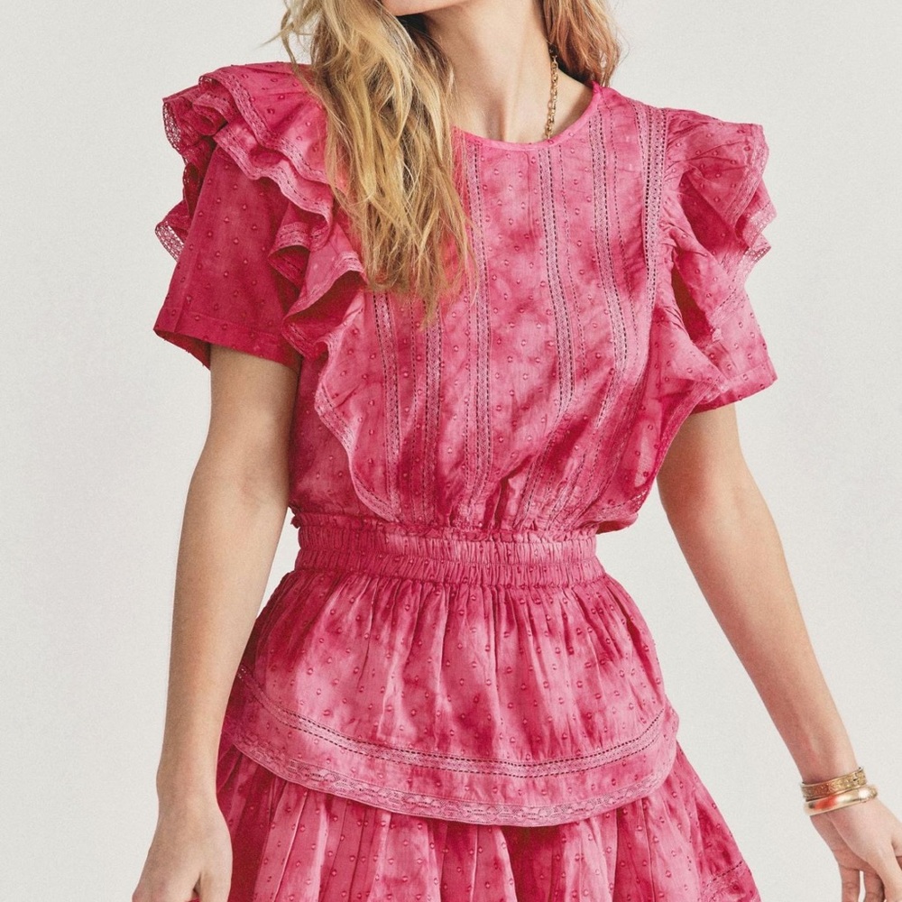 Loveshackfancy Natasha Dress in Bordeaux